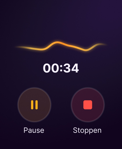 Voice Memory Screenshot einer Apple Watch Aufnahme