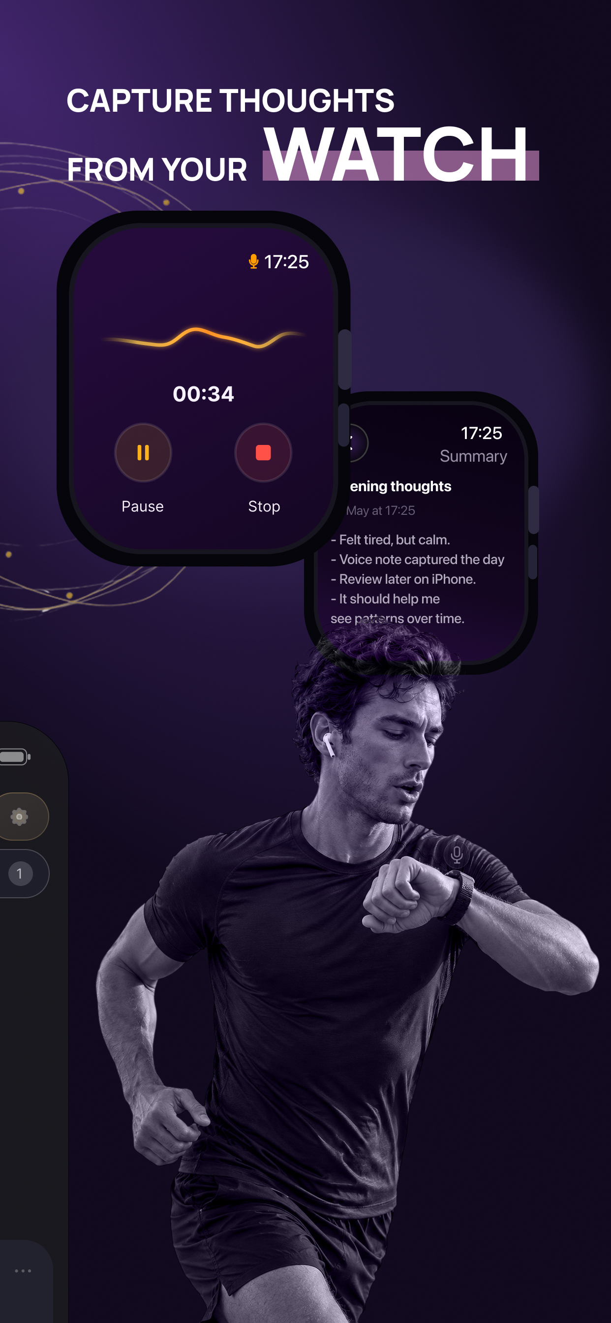 Voice Memory screenshot showing a diary-style note feed