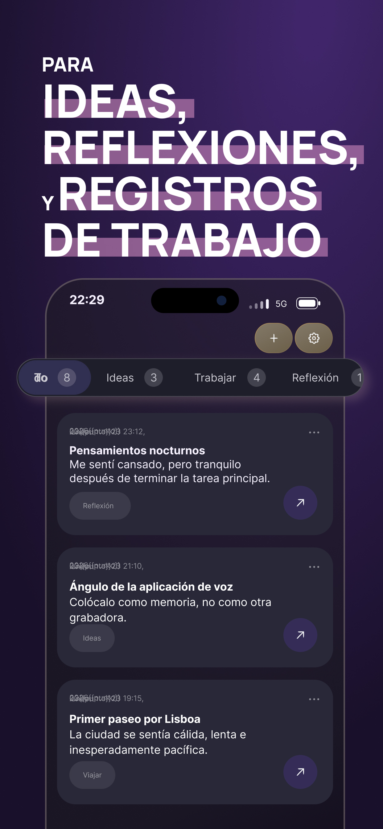 Captura de Voice Memory para capturar pensamientos desde el reloj