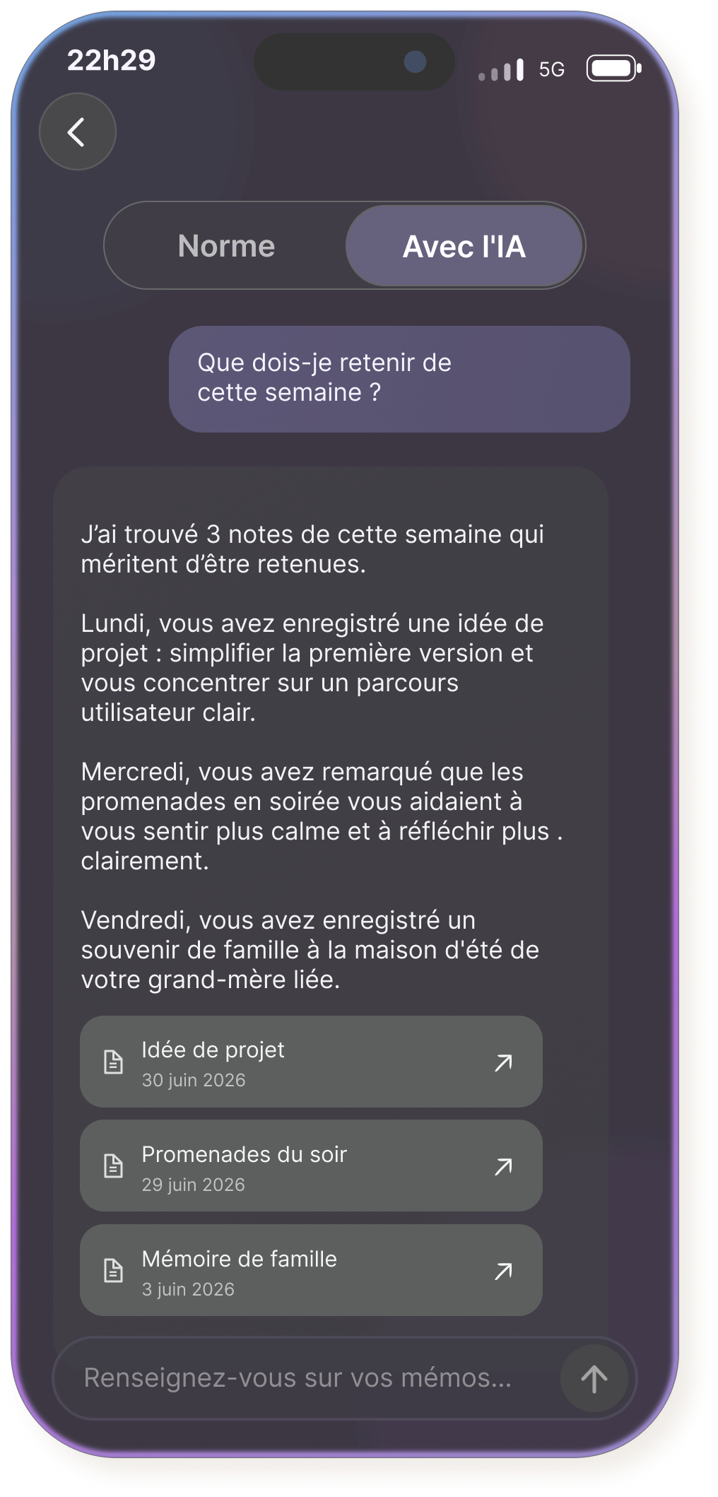 Smart Search de Voice Memory sur iPhone